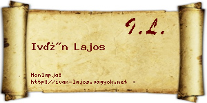 Iván Lajos névjegykártya