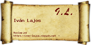 Iván Lajos névjegykártya