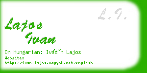 lajos ivan business card